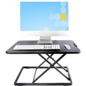 StarTech.com Standing Desk Converter for Laptop, Supports up to 8kg (17.6lb), Height Adjustable Laptop Riser w/ Slim Design, Table Top Sit Stand Desk Converter for Home Office - Rising Stand Up Desk Platform (LAPTOP-SIT-STAND) - standing desk converter - rectangular with rounded sides - black
