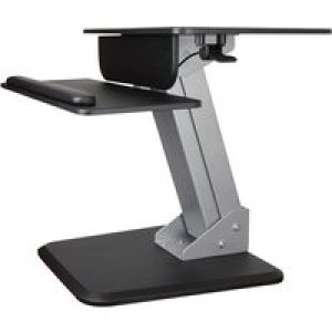 StarTech.com Height Adjustable Standing Desk Converter - Sit Stand Desk with One-finger Adjustment - Ergonomic Desk (ARMSTS) mounting kit - for LCD display / keyboard / mouse / notebook - black, silver
