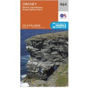 Ordnance Survey Explorer 464 Orkney Map With Digital Version - Orange, Orange