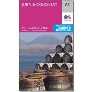 Ordnance Survey Landranger 61 Jura & Colonsay Map With Digital Version - Pink, Pink