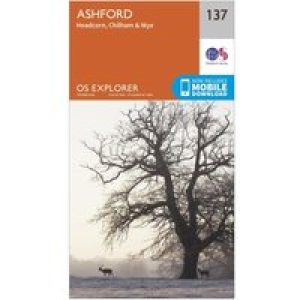Ordnance Survey Explorer 137 Ashford Map With Digital Version - Orange, Orange