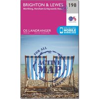 Ordnance Survey Landranger Active 198 Brighton & Lewes, Haywards Heath Map With Digital Version - Pink, Pink Ordnance Survey Landranger Active 198 Brighton & Lewes, Haywards Heath Map With Digital Version - Pink, Pink