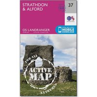 Ordnance Survey Landranger Active 37 Strathdon & Alford Map With Digital Version - Pink, Pink Ordnance Survey Landranger Active 37 Strathdon & Alford Map With Digital Version - Pink, Pink