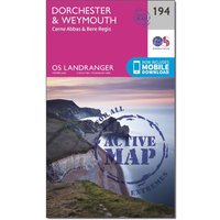 Ordnance Survey Landranger Active 194 Dorchester & Weymouth, Cerne Abbas & Bere Regis Map With Digital Version, D Ordnance Survey Landranger Active 194 Dorchester & Weymouth, Cerne Abbas & Bere Regis Map With Digital Version, D