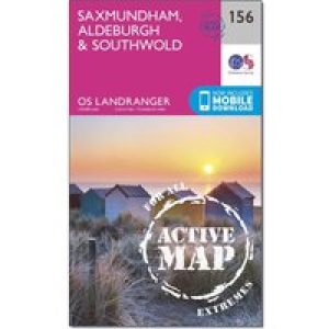 Ordnance Survey Landranger Active 156 Saxmundham, Aldeburgh & Southwold Map With Digital Version - Pink, Pink