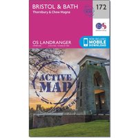 Ordnance Survey Landranger Active 172 Bristol & Bath, Thornbury & Chew Magna Map With Digital Version - Pink, Pink Ordnance Survey Landranger Active 172 Bristol & Bath, Thornbury & Chew Magna Map With Digital Version - Pink, Pink