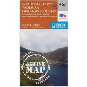 Ordnance Survey Explorer Active 457 South East Lewis Map With Digital Version - Orange, Orange