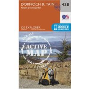 Ordnance Survey Explorer Active 483 Dornoch & Tain Map With Digital Version - Orange, Orange