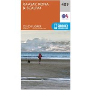 Ordnance Survey Explorer 409 Raasay, Rona & Scalpay Map With Digital Version - Orange, Orange