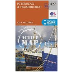 Ordnance Survey Explorer Active 427 Peterhead & Fraserburgh Map With Digital Version - Orange, Orange