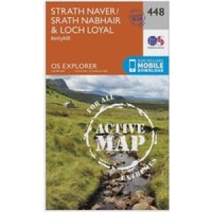 Ordnance Survey Explorer Active 448 Strath Naver & Loch Loyal Map With Digital Version - Orange, Orange