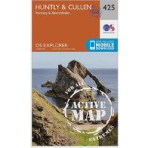Ordnance Survey Explorer Active 425 Huntly & Cullen Map With Digital Version - Orange, Orange