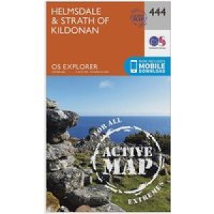 Ordnance Survey Explorer Active 444 Helmsdale & Strath Of Kildonan Map With Digital Version - Orange, Orange