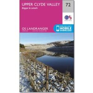 Ordnance Survey Landranger 72 Upper Clyde Valley, Biggar & Lanark Map With Digital Version - Pink, Pink
