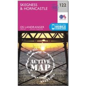 Ordnance Survey Landranger Active 122 Skegness & Horncastle Map With Digital Version - Pink, Pink