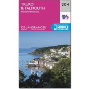 Ordnance Survey Landranger 204 Truro & Falmouth, Roseland Peninsula Map With Digital Version, D