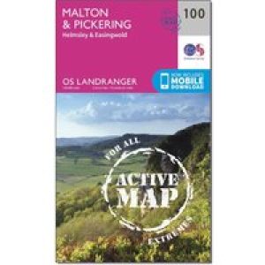 Ordnance Survey Landranger Active 100 Malton & Pickering, Helmsley & Easingwold Map With Digital Version - Pink, Pink