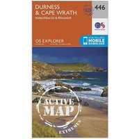 Ordnance Survey Explorer Active 446 Durness & Cape Wrath Map With Digital Version - Orange, Orange Ordnance Survey Explorer Active 446 Durness & Cape Wrath Map With Digital Version - Orange, Orange