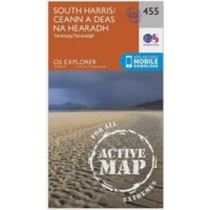 Ordnance Survey Explorer Active 455 South Harris Map With Digital Version - Orange, Orange