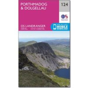 Ordnance Survey Landranger 124 Porthmadog & Dolgellau Map With Digital Version - Pink, Pink