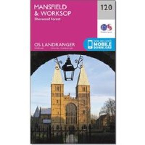 Ordnance Survey Landranger 120 Mansfield & Worksop, Sherwood Forest Map With Digital Version - Pink, Pink