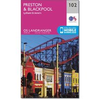 Ordnance Survey Landranger 102 Preston & Blackpool, Lytham Map With Digital Version - Pink, Pink Ordnance Survey Landranger 102 Preston & Blackpool, Lytham Map With Digital Version - Pink, Pink