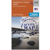 Ordnance Survey Explorer Active 250 Norfolk Coast West Map With Digital Version, D Ordnance Survey Explorer Active 250 Norfolk Coast West Map With Digital Version, D