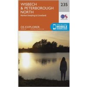 Ordnance Survey Explorer 235 Wisbech & Peterborough North Map With Digital Version - Orange, Orange
