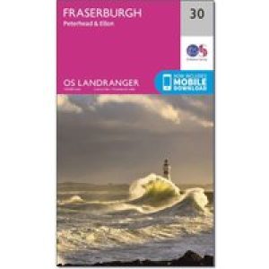 Ordnance Survey Landranger 30 Fraserburgh, Peterhead & Ellon Map With Digital Version - Pink, Pink