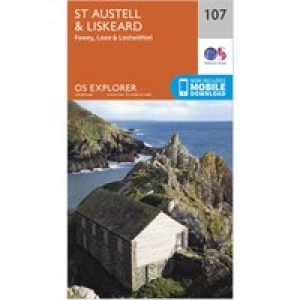 Ordnance Survey Explorer 107 St Austell & Liskeard Map With Digital Version - Orange, Orange