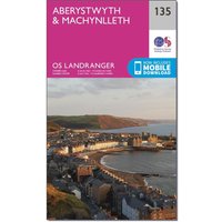 Ordnance Survey Landranger 135 Aberystwyth & Machynlleth Map With Digital Version - Pink, Pink Ordnance Survey Landranger 135 Aberystwyth & Machynlleth Map With Digital Version - Pink, Pink
