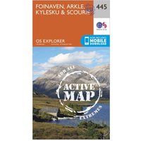 Ordnance Survey Explorer Active 445 Foinaven, Arkle, Kylesku & Scourie Map With Digital Version - Orange, Orange Ordnance Survey Explorer Active 445 Foinaven, Arkle, Kylesku & Scourie Map With Digital Version - Orange, Orange
