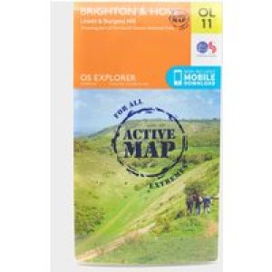 Ordnance Survey Explorer Active Ol 11 Brighton & Hove Map - Orange, Orange