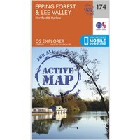 Ordnance Survey Explorer Active 174 Epping Forest & Lee Valley Map With Digital Version - Orange, Orange Ordnance Survey Explorer Active 174 Epping Forest & Lee Valley Map With Digital Version - Orange, Orange