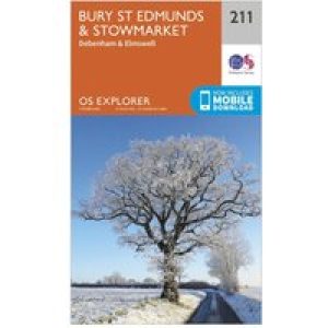Ordnance Survey Explorer 211 Bury St Edmunds & Stowmarket Map With Digital Version - Orange, Orange