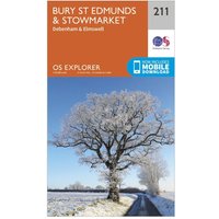 Ordnance Survey Explorer 211 Bury St Edmunds & Stowmarket Map With Digital Version - Orange, Orange Ordnance Survey Explorer 211 Bury St Edmunds & Stowmarket Map With Digital Version - Orange, Orange