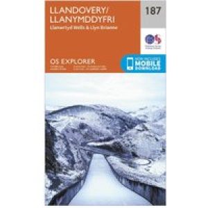 Ordnance Survey Explorer 187 Llandovery, Llanwrtyd Wells & Lyn Brianne Map With Digital Version - Orange, Orange