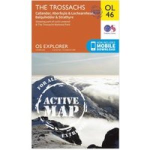 Ordnance Survey Explorer Active Ol46 The Trossachs Map With Digital Version - Orange, Orange