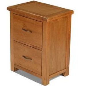 Earls Wooden Office Filing Cabinet In Chunky Solid Oak