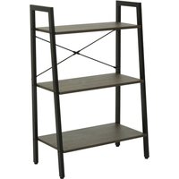 Bradken Dark Oak Wooden 3 Tier Shelving Unit With Black Frame Bradken Dark Oak Wooden 3 Tier Shelving Unit With Black Frame
