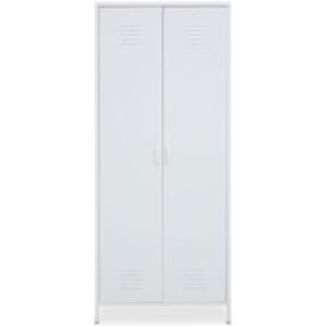 Rumi Metal Wardrobe With 2 Doors In White