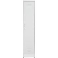 Rumi Tall Metal Locker Storage Cabinet With 1 Door In White Rumi Tall Metal Locker Storage Cabinet With 1 Door In White