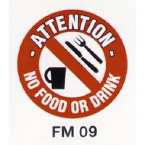 Beaverswood Floor Marker 430mm dia. No Food or Drink