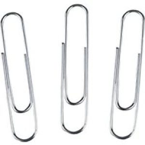Whitecroft Essentials Large - paper clips - 32 mm - plain silver - pack of 1000