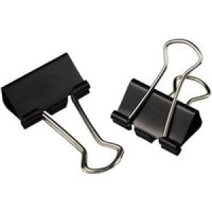 Whitecroft Essentials - foldback clip - 25 mm - black - pack of 10