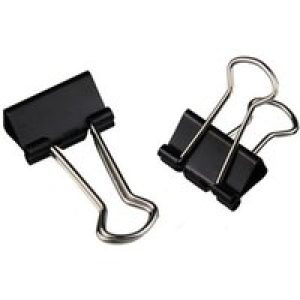Whitecroft Essentials - foldback clip - 19 mm - black - pack of 50
